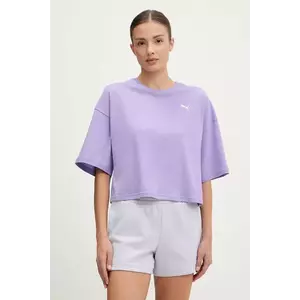 Puma tricou din bumbac culoarea violet, 629743 imagine