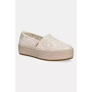 Toms espadrile CROCHET LACE culoarea bej, cu platforma, 10021923 imagine