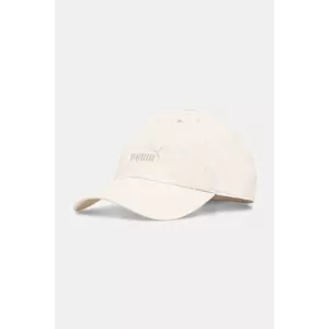 Puma șapcă de baseball din bumbac culoarea bej, cu imprimeu, 25983 imagine