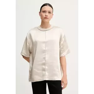 Sisley bluză culoarea bej, uni, 5KANLQ08L imagine