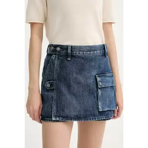 G-Star Raw fustă și pantaloni denim culoarea bleumarin, uni, high waist, D26173-D788 imagine