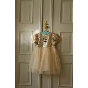 Konges Sløjd rochie STARLA PUFF SLEEVE DRESS culoarea bej, mini, evazati, KS103060 imagine