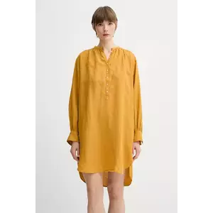 Marc O'Polo rochie din in culoarea galben, mini, drept, M04113521171 imagine