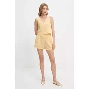 Answear Lab vestă și pantaloni scurți culoarea galben imagine