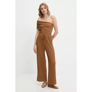 Answear Lab bluză și pantaloni culoarea maro imagine