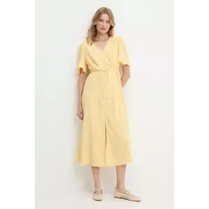 Answear Lab rochie culoarea galben, midi, evazati imagine