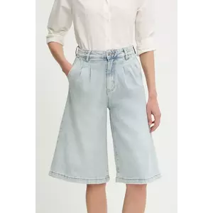 Answear Lab pantaloni scurti jeans neted, high waist imagine