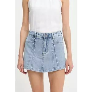 Answear Lab fustă și pantaloni denim neted, medium waist imagine
