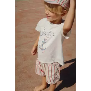 Konges Sløjd pantaloni scurți MARLON SHORTS GOTS culoarea bej, talie reglabila, KS103171 imagine