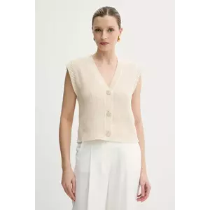 Morgan vestă din bumbac MROAD culoarea bej, MROAD imagine