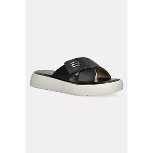 Baldinini șlapi de piele culoarea negru, cu platforma, D5E355P1NAPP imagine