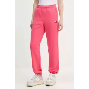 Tommy Jeans pantaloni de trening din bumbac pentru copii culoarea roz, uni, DW0DW20679 imagine