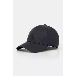 BOSS șapcă de in culoarea bleumarin, uni, 50539422 imagine