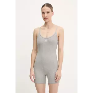 adidas Originals salopetă Essential culoarea gri, cu decolteu rotund, JD1464 imagine