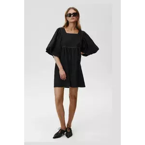 Undress Code rochie din in Gaia Dress culoarea negru, mini, evazati, 891 imagine