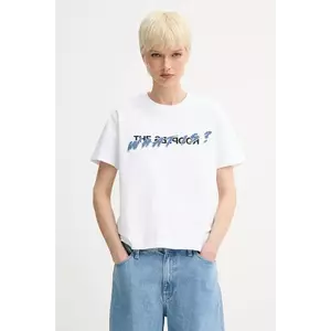 The Kooples tricou din bumbac culoarea alb, FTSC30049K imagine