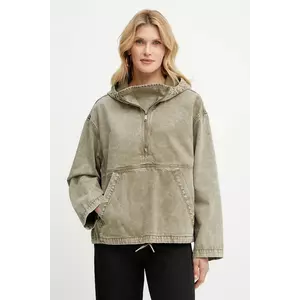 MICHAEL Michael Kors hanorac din denim culoarea verde, cu glugă, uni, MS510B44LN imagine
