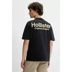 Hollister Co. tricou din bumbac culoarea negru, cu imprimeu, KI323-5007 imagine