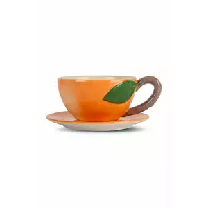 Byon ceașcă și farfurioara Peach 300 ml culoarea portocaliu imagine