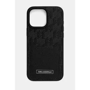 Karl Lagerfeld carcasă de telefon iPhone 16 Pro Max culoarea negru, KLHCP16XPGKHPRPK imagine