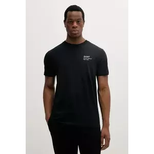 Gant tricou din bumbac barbati, culoarea negru, cu imprimeu, 2003300 imagine