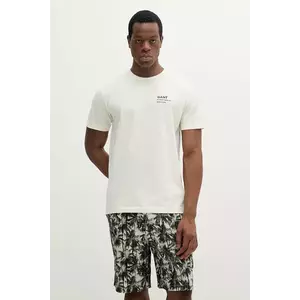Gant tricou din bumbac barbati, culoarea bej, cu imprimeu, 2003300 imagine