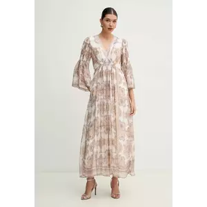 Hale BOB rochie din amestec de mătase Mara culoarea alb, maxi, evazati, 4YAS616A imagine