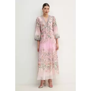 Hale BOB rochie din amestec de mătase Alanna culoarea roz, maxi, evazati, 4YPR652A imagine