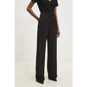 Answear Lab pantaloni femei, culoarea negru, drept, high waist imagine