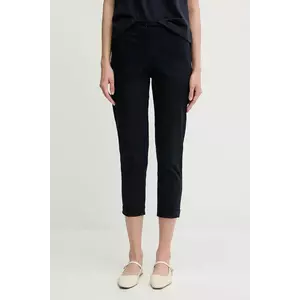Sisley pantaloni culoarea portocaliu, fason tigareta, high waist imagine