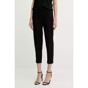 Sisley pantaloni culoarea portocaliu, fason tigareta, high waist imagine