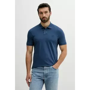 BOSS Orange tricou polo barbati, culoarea violet, neted, 50507803 imagine