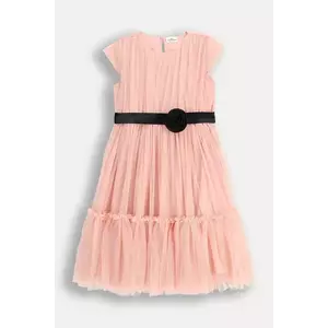 Coccodrillo rochie culoarea bej, midi, evazati, ELEGANT JUNIOR GIRL imagine