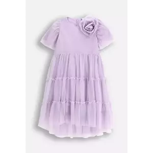 Coccodrillo rochie culoarea violet, midi, evazati, ELEGANT JUNIOR GIRL imagine