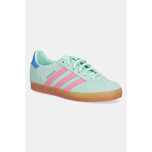 adidas Originals sneakers de piele întoarsă pentru copii GAZELLE culoarea turcoaz, JP7130 imagine