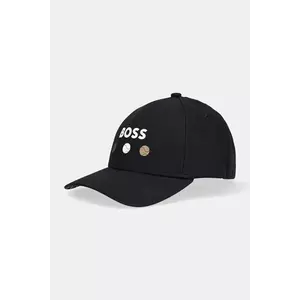 BOSS Green șapcă de baseball din bumbac culoarea negru, cu imprimeu, 50546273 imagine
