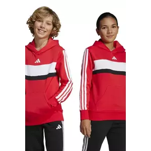 adidas bluză copii culoarea rosu, cu glugă, cu imprimeu, JI6212 imagine
