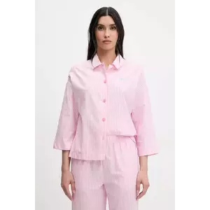 United Colors of Benetton cămașă de pijama din bumbac culoarea roz, bumbac, 4QFZ3M00A imagine