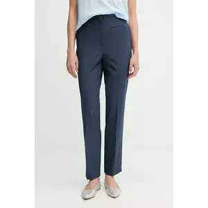 Sisley pantaloni culoarea bleumarin, fason tigareta, high waist, 490TLF06J imagine
