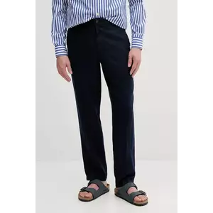 United Colors of Benetton pantaloni din in culoarea bleumarin, drept, 4AGH55HW8 imagine