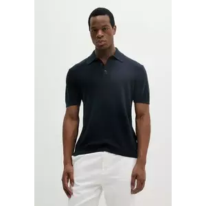 Sisley polo de bumbac culoarea bleumarin, uni, 1094S300M imagine