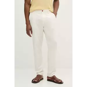 Sisley pantaloni de bumbac culoarea bej, drept, 4GJ0SF057 imagine