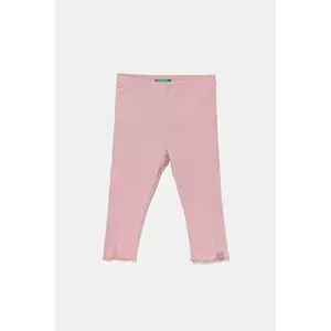United Colors of Benetton leggins copii culoarea roz, uni, 3F1AGF04K imagine