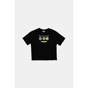 United Colors of Benetton tricou de bumbac pentru copii culoarea negru, 3I1XC10NQ imagine