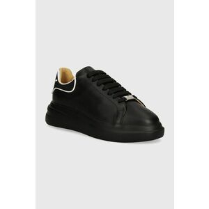Philipp Plein sneakers din piele Lo-Top Mega Star culoarea negru, USC0599 PLE005N 0202 imagine