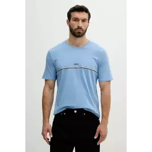 BOSS tricou lounge culoarea gri, cu imprimeu imagine