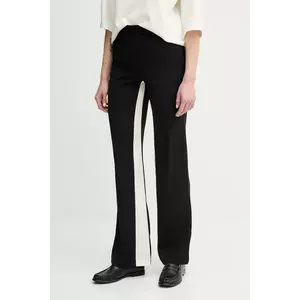 Sisley pantaloni culoarea negru, drept, high waist, 4QJDLF06P imagine