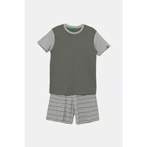 United Colors of Benetton pijamale de bumbac pentru copii 2-pack culoarea verde, cu imprimeu, 30960P08R imagine