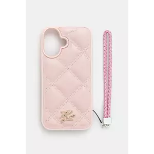 Karl Lagerfeld carcasă de telefon iPhone 16 culoarea roz, KLHCP16SPSQSKLSMSP imagine