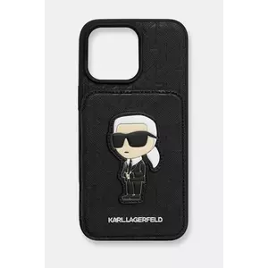 Karl Lagerfeld carcasă de telefon iPhone 15 Pro Max culoarea negru, KLHCP15XSAKKNSCK imagine